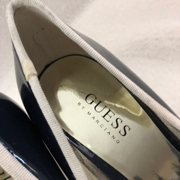 Sandal Black Open Toe Patent Leather - GUESS Women's Shoe Open Toe Size 9M - Picture 4 of 9